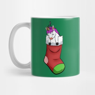 christmas sock unicorn funny Mug